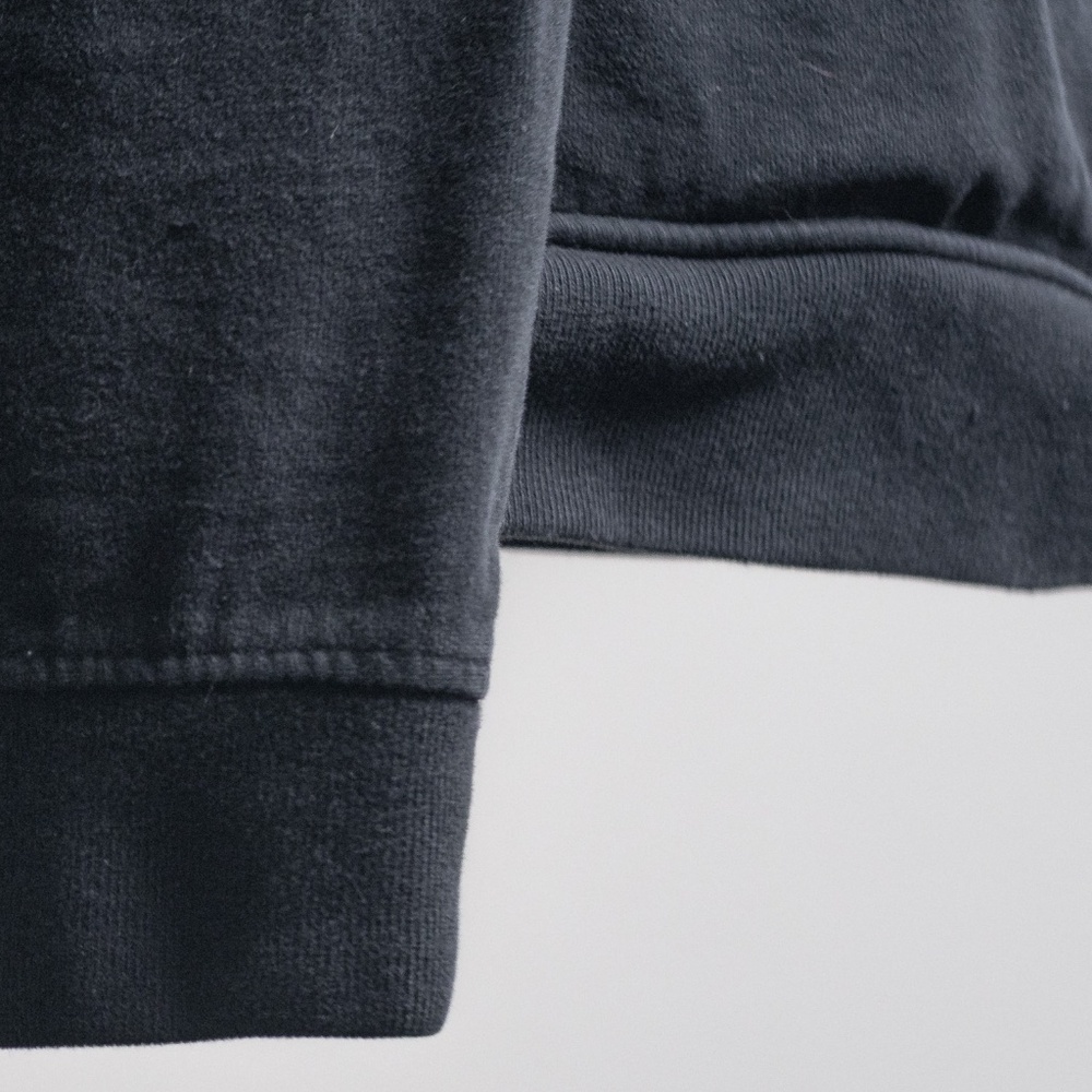 AllSaints Men’s Lg Hoodie Raven Black Pullover French Terry Pocket LS Sweatshirt - Picture 2 of 16